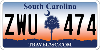 SC license plate ZWU474