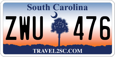 SC license plate ZWU476