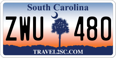 SC license plate ZWU480