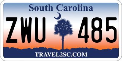 SC license plate ZWU485