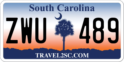 SC license plate ZWU489