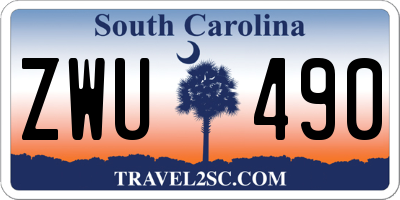 SC license plate ZWU490