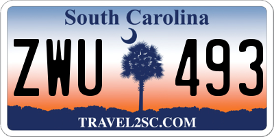 SC license plate ZWU493