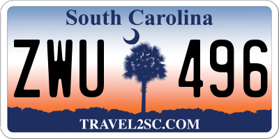 SC license plate ZWU496