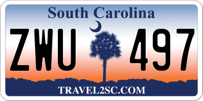 SC license plate ZWU497