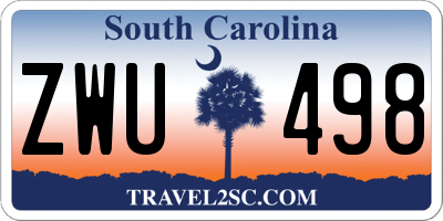 SC license plate ZWU498