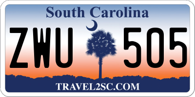 SC license plate ZWU505
