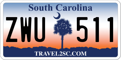 SC license plate ZWU511
