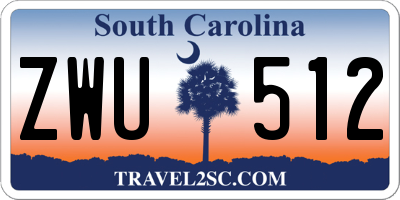 SC license plate ZWU512