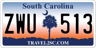 SC license plate ZWU513