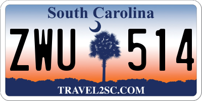 SC license plate ZWU514