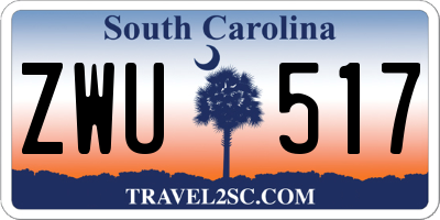 SC license plate ZWU517