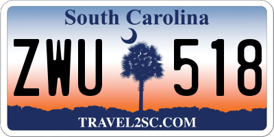 SC license plate ZWU518