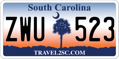 SC license plate ZWU523