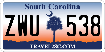SC license plate ZWU538