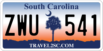 SC license plate ZWU541
