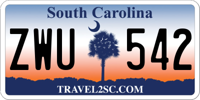 SC license plate ZWU542