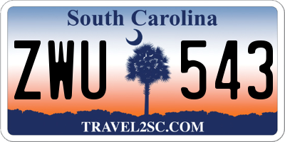 SC license plate ZWU543