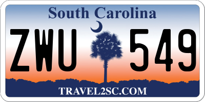SC license plate ZWU549