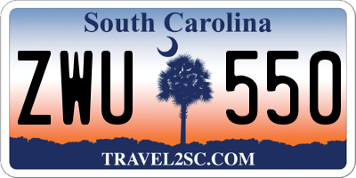 SC license plate ZWU550