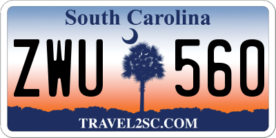 SC license plate ZWU560