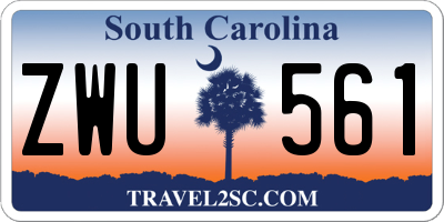 SC license plate ZWU561