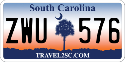 SC license plate ZWU576