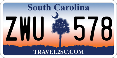 SC license plate ZWU578