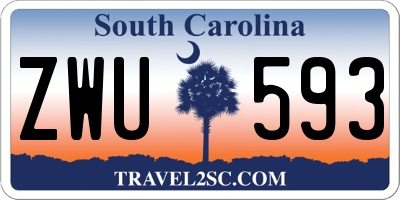 SC license plate ZWU593