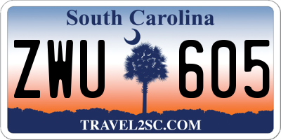 SC license plate ZWU605