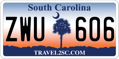 SC license plate ZWU606