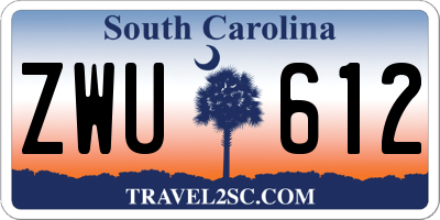 SC license plate ZWU612