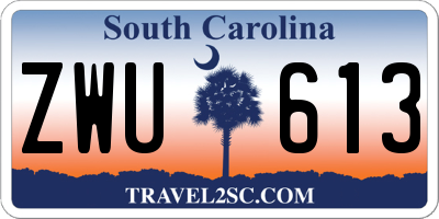 SC license plate ZWU613