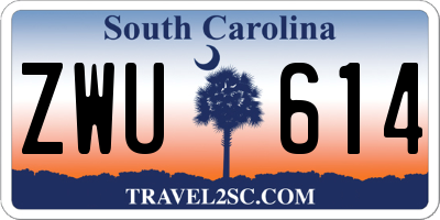 SC license plate ZWU614