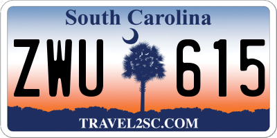 SC license plate ZWU615