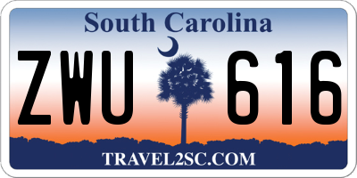SC license plate ZWU616