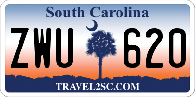 SC license plate ZWU620