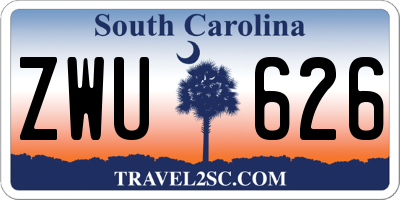 SC license plate ZWU626