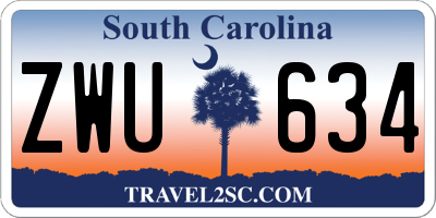 SC license plate ZWU634