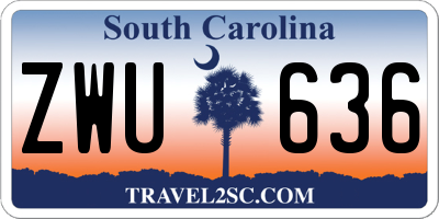 SC license plate ZWU636