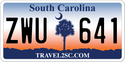 SC license plate ZWU641