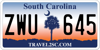 SC license plate ZWU645