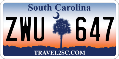 SC license plate ZWU647