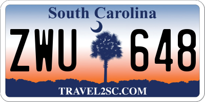 SC license plate ZWU648