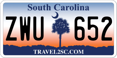 SC license plate ZWU652