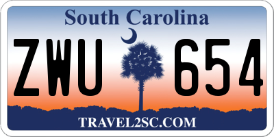 SC license plate ZWU654