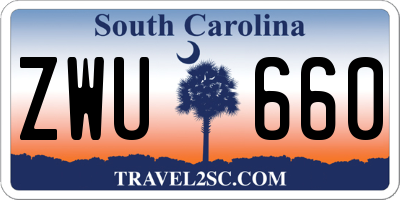 SC license plate ZWU660