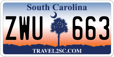 SC license plate ZWU663