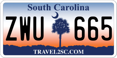 SC license plate ZWU665
