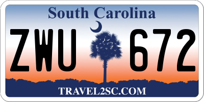 SC license plate ZWU672